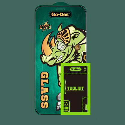 Apple iPhone 12 Go Des 9D Full Cover Temperli Cam Ekran Koruyucu Siyah