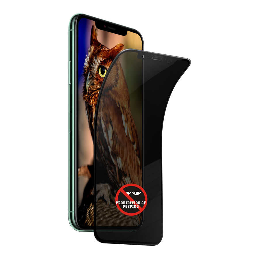 Apple iPhone 12 Go Des Privacy Ekran Koruyucu Siyah