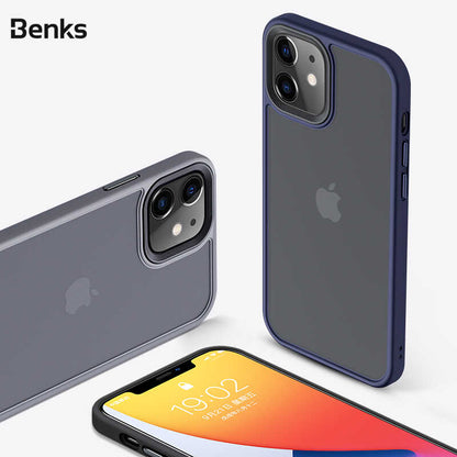 Apple iPhone 12 Kılıf Benks Hybrid Kapak Lacivert