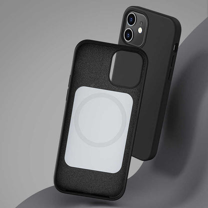 Apple iPhone 12 Kılıf Benks M-safe Magnetic Original Apple MFI Certified Silikon Kapak Mavi