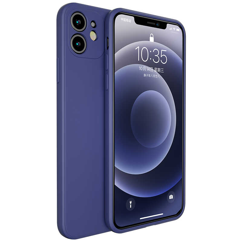 Apple iPhone 12 Kılıf Benks Painting TPU Kapak Lacivert