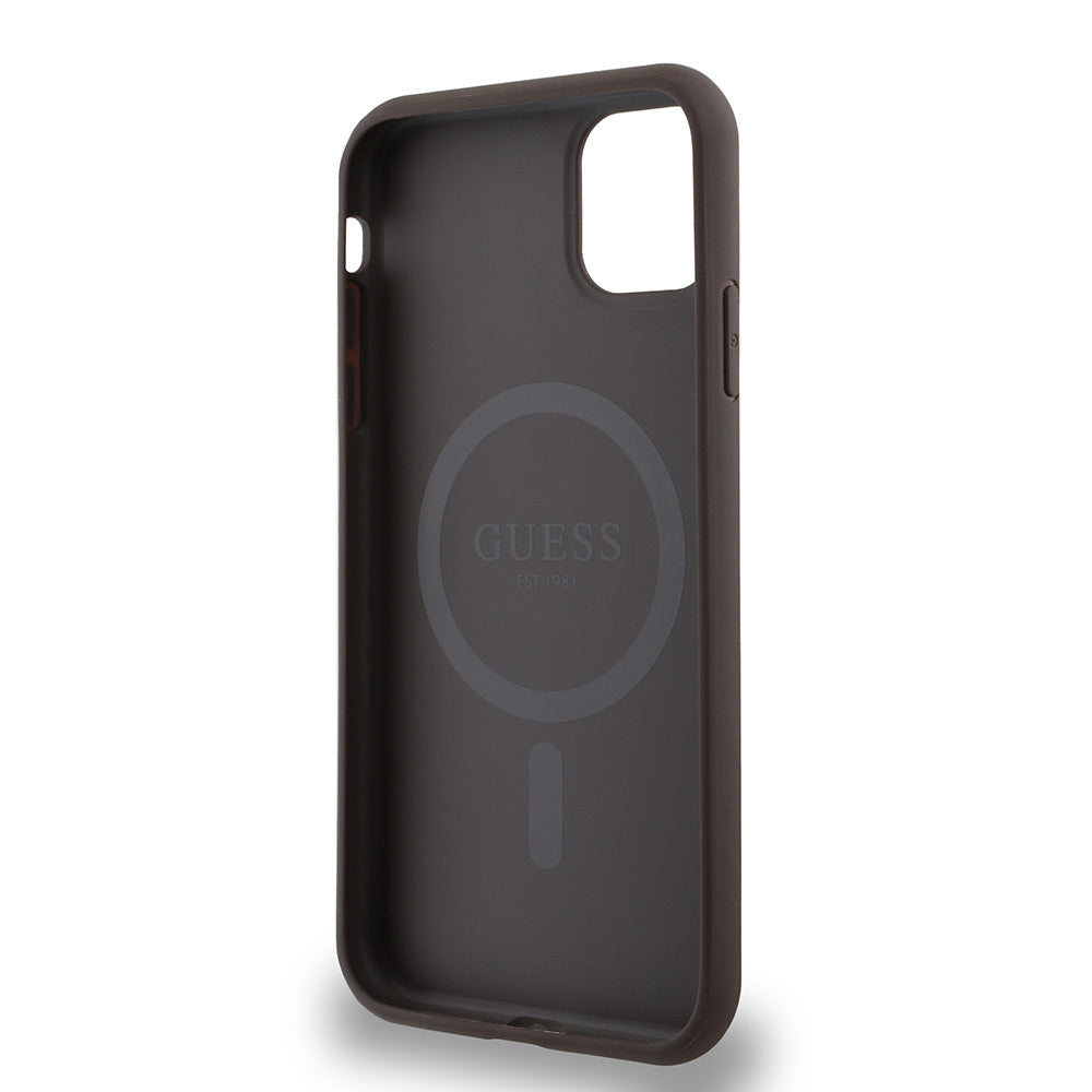 Apple iPhone 12 Kılıf Guess Orjinal Lisanslı M-safe Şarj Özellikli Small 4G Classic Kapak Pembe