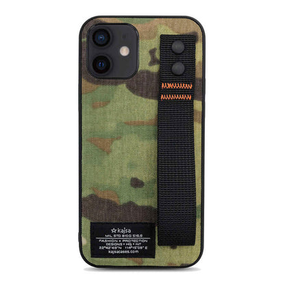 Apple iPhone 12 Kılıf Kajsa Cordura Serisi Military Kapak Kahverengi