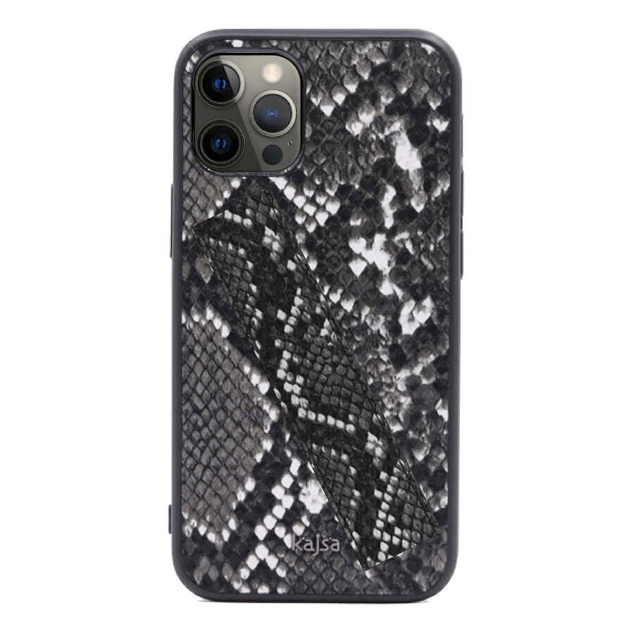 Apple iPhone 12 Kılıf Kajsa Glamorous Serisi Snake Handstrap Kapak Yeşil