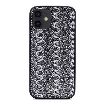 Apple iPhone 12 Kılıf Kajsa Glamorous Serisi Waterfall Pattern Kapak Gri