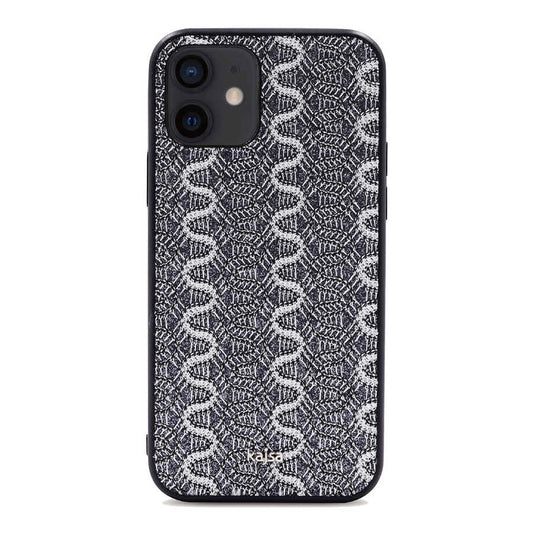 Apple iPhone 12 Kılıf Kajsa Glamorous Serisi Waterfall Pattern Kapak Gri