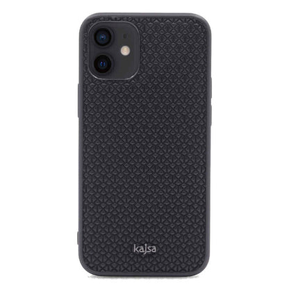 Apple iPhone 12 Kılıf Kajsa Splendid Serisi 3D Leaf Kapak Siyah