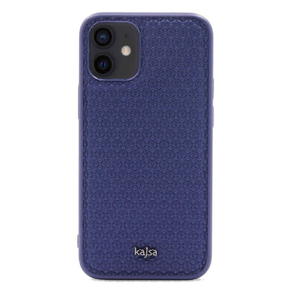 Apple iPhone 12 Kılıf Kajsa Splendid Serisi 3D Leaf Kapak Mavi