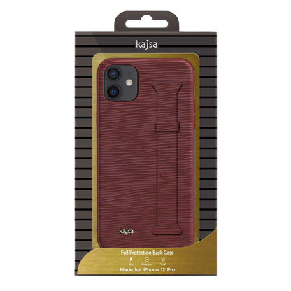 Apple iPhone 12 Kılıf Kajsa Wave Pattern Handstrap Kapak Yeşil