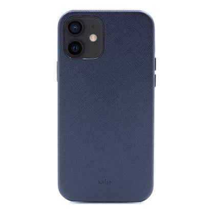 Apple iPhone 12 Kılıf Kajsa Woven Kapak Mavi