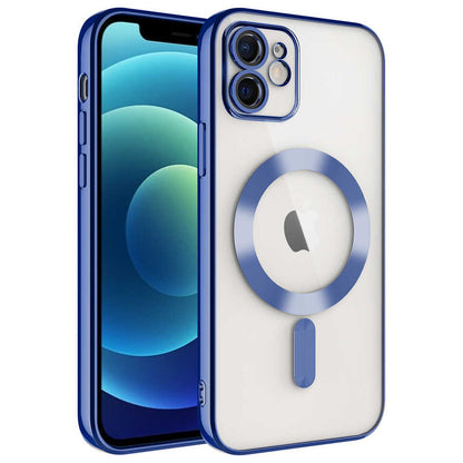 Apple iPhone 12 Kılıf Kamera Korumalı M-safe Wireless Şarj Özellikli Zore Demre Kapak