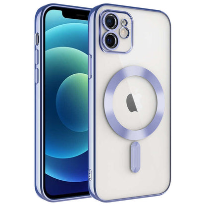 Apple iPhone 12 Kılıf Kamera Korumalı M-safe Wireless Şarj Özellikli Zore Demre Kapak