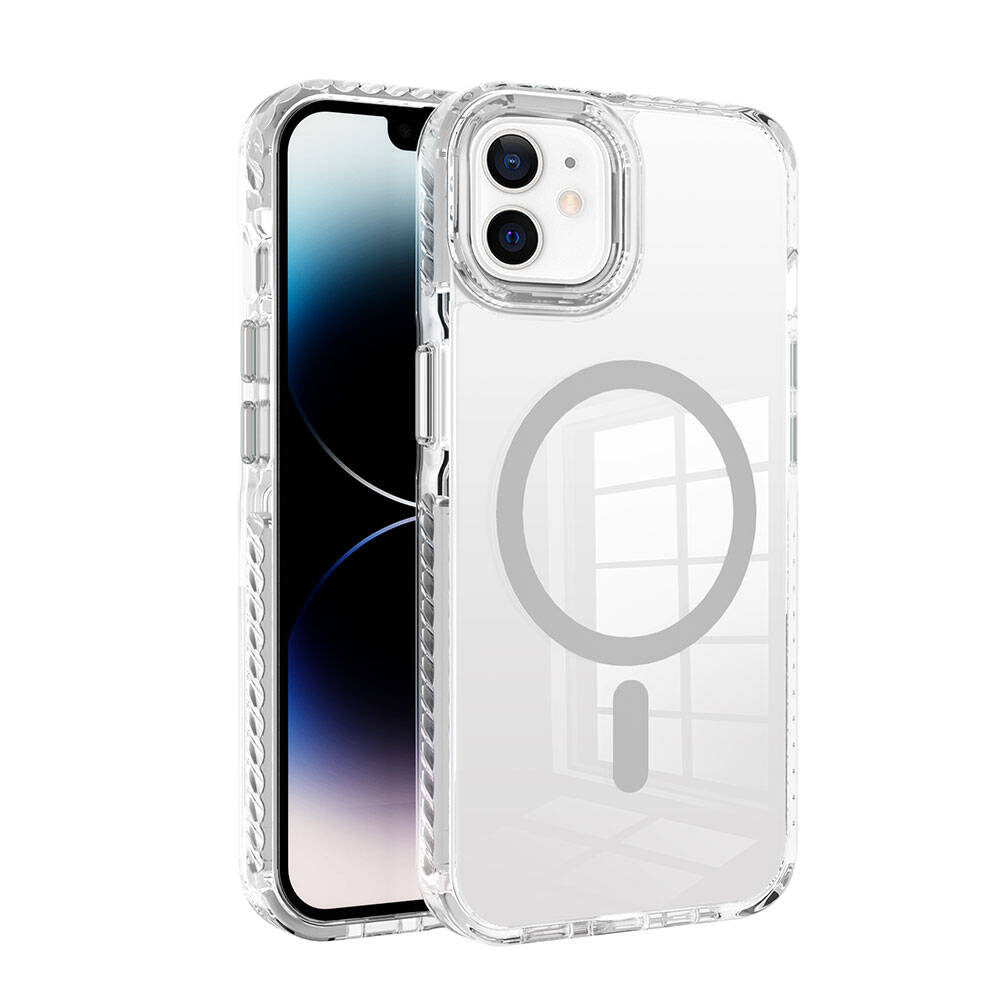Apple iPhone 12 Kılıf M-safe Şarj Özellikli Airbagli Takılabilir Askı Aparatlı Zore Nana Kapak