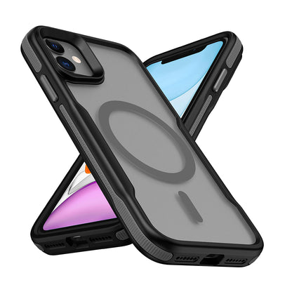 Apple iPhone 12 Kılıf M-safe Şarj Özellikli Renkli Kenar Airbag Şeritli Zore Lamer Kapak