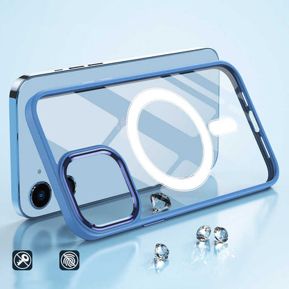 Apple iPhone 12 Kılıf Wireless Şarj Özellikli Zore Krom M-safe Silikon Kapak Kırmızı