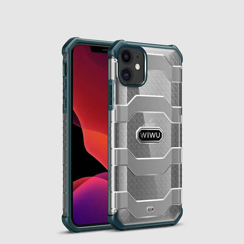 Apple iPhone 12 Kılıf Wiwu Voyager Kapak Koyu Yeşil