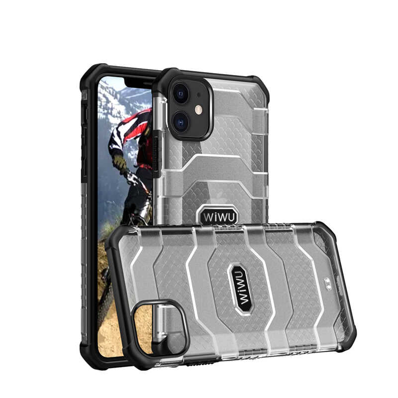 Apple iPhone 12 Kılıf Wiwu Voyager Kapak Siyah