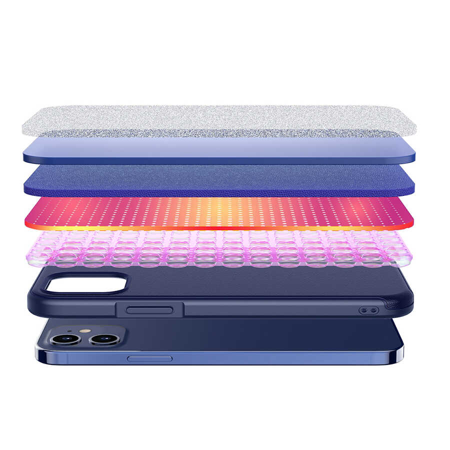 Apple iPhone 12 Kılıf Wlons Hill Kapak Mavi