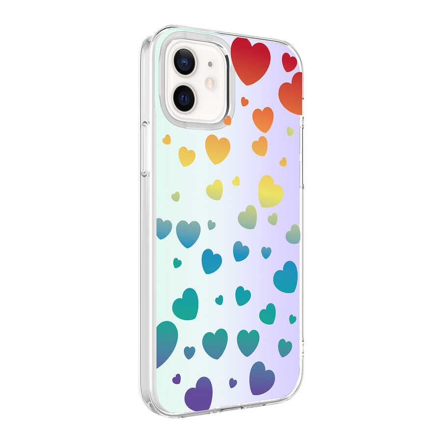 Apple iPhone 12 Kılıf Zore M-Blue Desenli Kapak