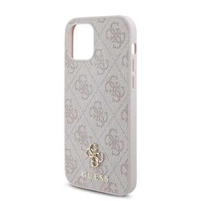 Apple iPhone 12 Pro Kılıf Guess Orjinal Lisanslı M-safe Şarj Özellikli Small 4G Classic Kapak Siyah