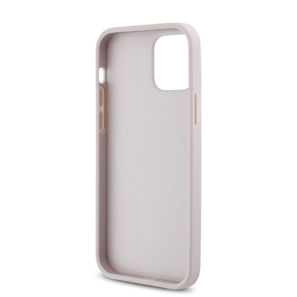 Apple iPhone 12 Pro Kılıf Guess Orjinal Lisanslı M-safe Şarj Özellikli Small 4G Classic Kapak Kahverengi