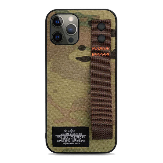 Apple iPhone 12 Pro Kılıf Kajsa Cordura Serisi Military Kapak Yeşil