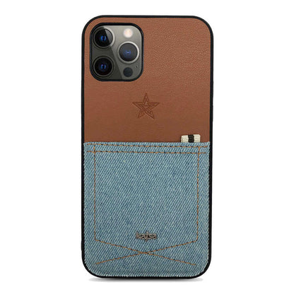 Apple iPhone 12 Pro Kılıf Kajsa Denim Kapak Lacivert