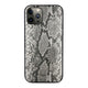 Apple iPhone 12 Pro Kılıf Kajsa Glamorous Serisi Snake Pattern Kapak Gri