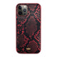 Apple iPhone 12 Pro Kılıf Kajsa Glamorous Serisi Snake Pattern Kapak Kırmızı