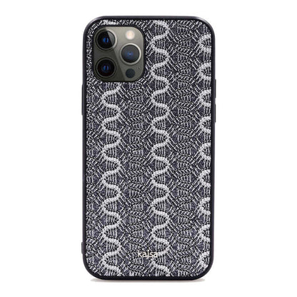 Apple iPhone 12 Pro Kılıf Kajsa Glamorous Serisi Waterfall Pattern Kapak Mavi