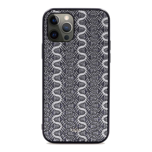 Apple iPhone 12 Pro Kılıf Kajsa Glamorous Serisi Waterfall Pattern Kapak Sarı