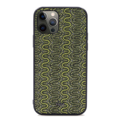 Apple iPhone 12 Pro Kılıf Kajsa Glamorous Serisi Waterfall Pattern Kapak Yeşil