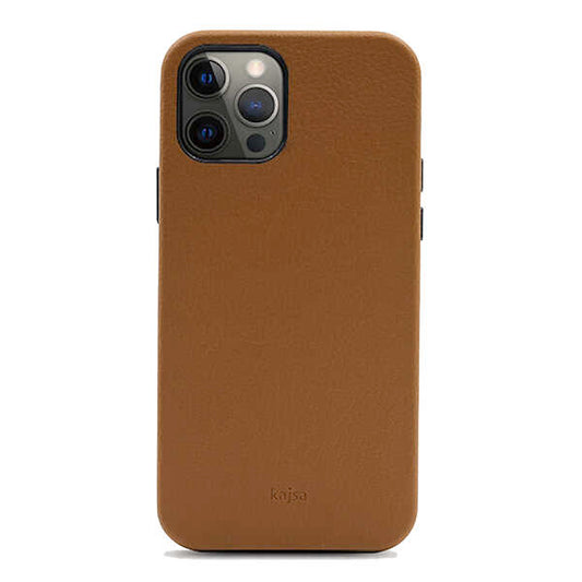 Apple iPhone 12 Pro Kılıf Kajsa Litchi Kapak Kahverengi