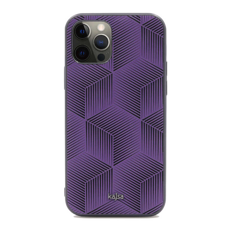 Apple iPhone 12 Pro Kılıf Kajsa Splendid Serisi 3D Cube Kapak Beyaz