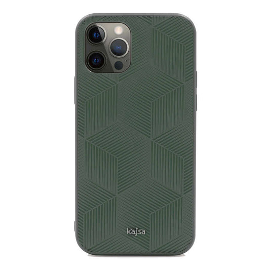 Apple iPhone 12 Pro Kılıf Kajsa Splendid Serisi 3D Cube Kapak Yeşil