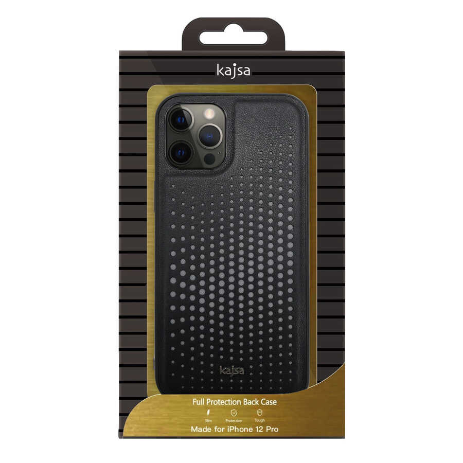 Apple iPhone 12 Pro Kılıf Kajsa Splendid Serisi Circle Kapak Siyah