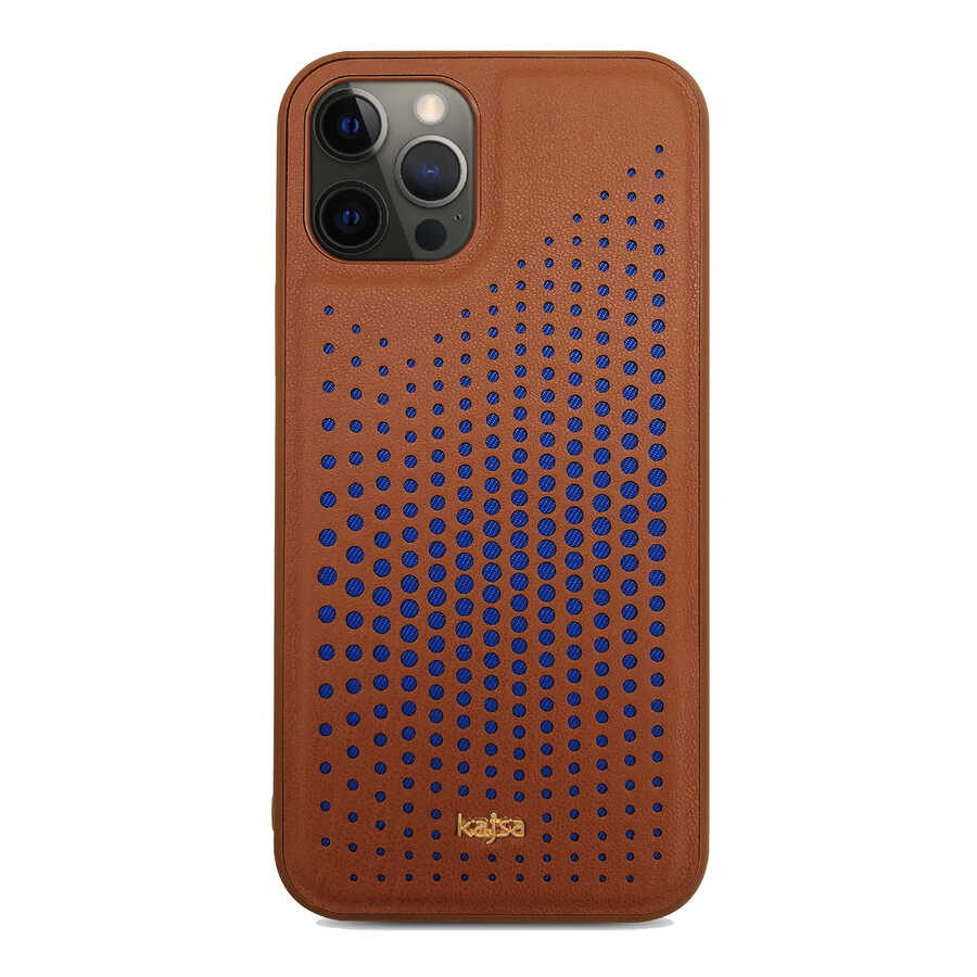 Apple iPhone 12 Pro Kılıf Kajsa Splendid Serisi Circle Kapak Kahverengi