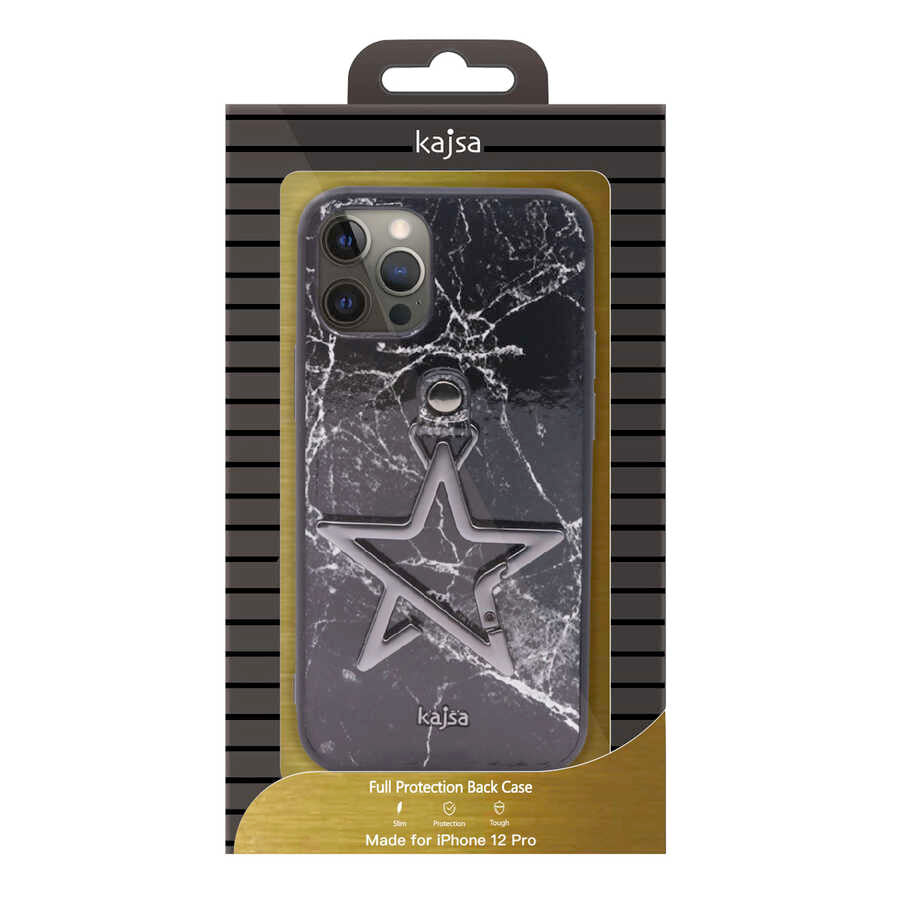 Apple iPhone 12 Pro Kılıf Kajsa Starry Serisi Marble Kapak NO3