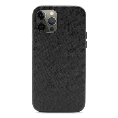 Apple iPhone 12 Pro Kılıf Kajsa Woven Kapak Siyah