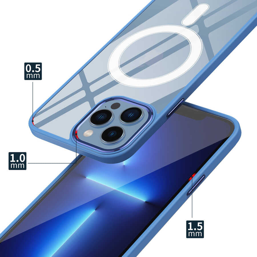 Apple iPhone 12 Pro Kılıf Wireless Şarj Özellikli Zore Krom M-safe Silikon Kapak Koyu Yeşil