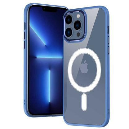 Apple iPhone 12 Pro Kılıf Wireless Şarj Özellikli Zore Krom M-safe Silikon Kapak Koyu Yeşil