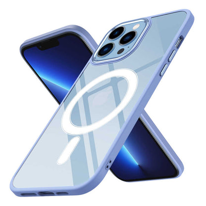 Apple iPhone 12 Pro Kılıf Wireless Şarj Özellikli Zore Krom M-safe Silikon Kapak Lila