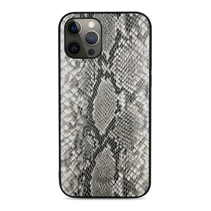 Apple iPhone 12 Pro Max Kılıf Kajsa Glamorous Serisi Snake Pattern Kapak Gri
