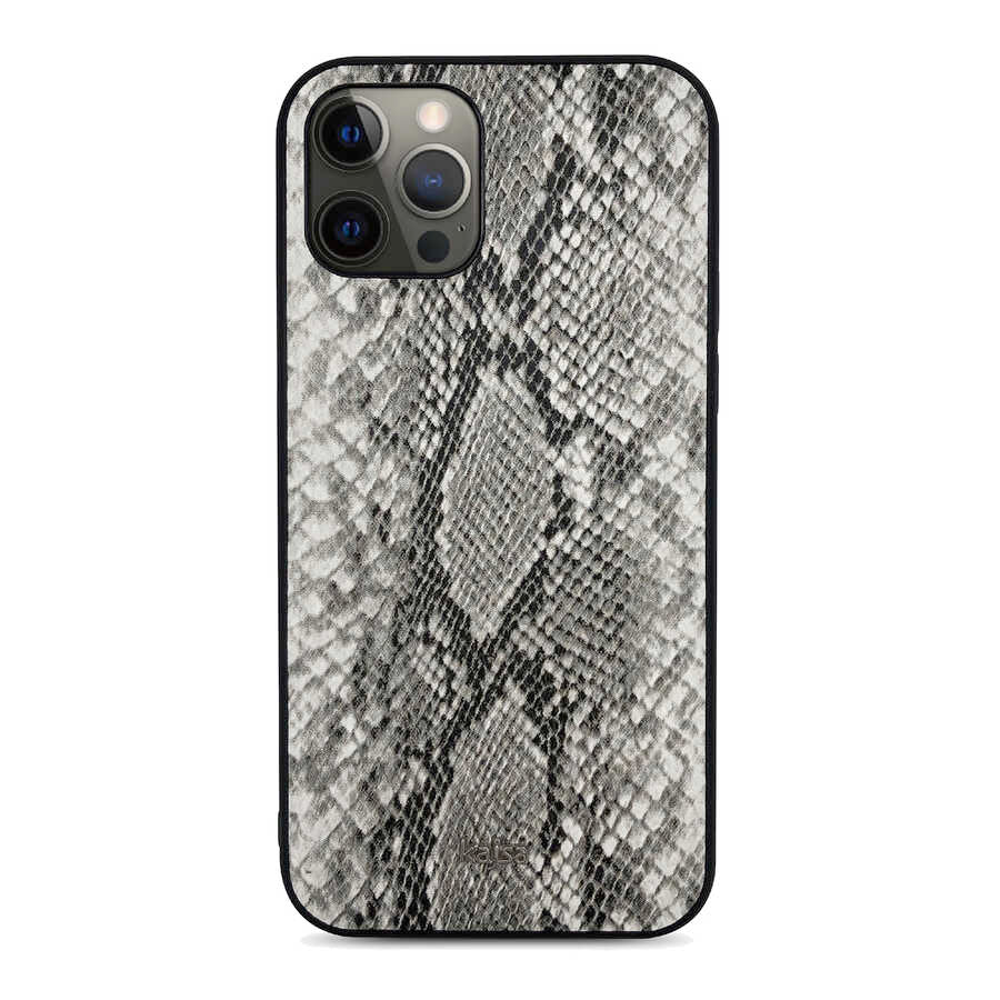 Apple iPhone 12 Pro Max Kılıf Kajsa Glamorous Serisi Snake Pattern Kapak Sarı