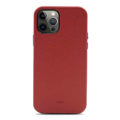 Apple iPhone 12 Pro Max Kılıf Kajsa Litchi Kapak Kırmızı