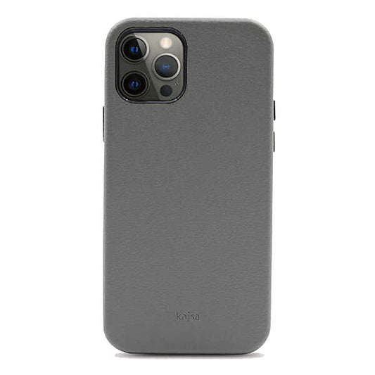 Apple iPhone 12 Pro Max Kılıf Kajsa Litchi Kapak Gri