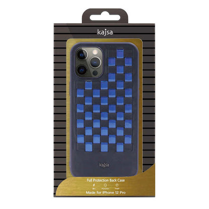 Apple iPhone 12 Pro Max Kılıf Kajsa Preppie Serisi Spotlight Woven Kapak Siyah