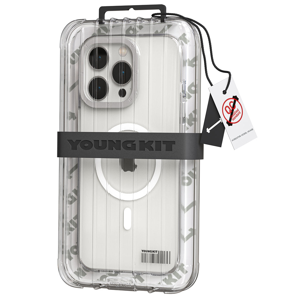 Apple iPhone 12 Pro Max Kılıf M-safe Şarj Özellikli Youngkit Coloured Glaze Serisi Kapak Siyah