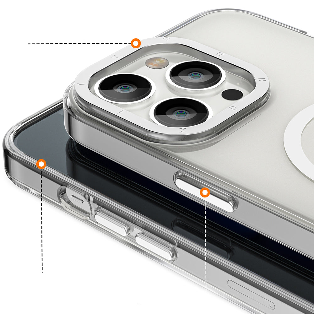 Apple iPhone 12 Pro Max Kılıf M-safe Şarj Özellikli Youngkit Coloured Glaze Serisi Kapak Mavi