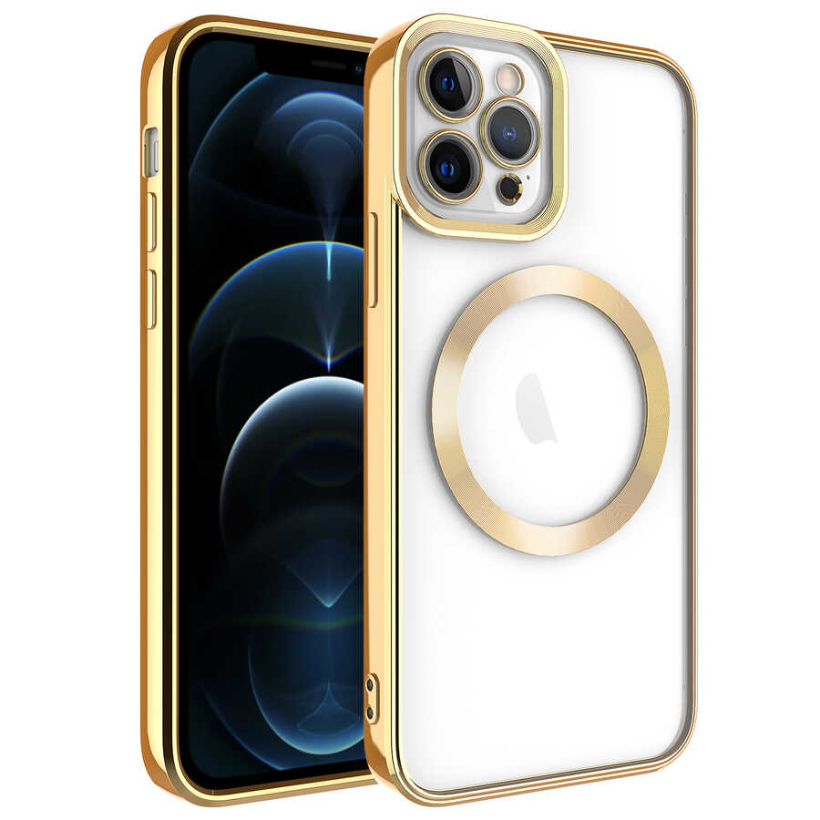 Apple iPhone 12 Pro Max Kılıf M-safe Wireless Şarj Özellikli Zore Setro Silikon